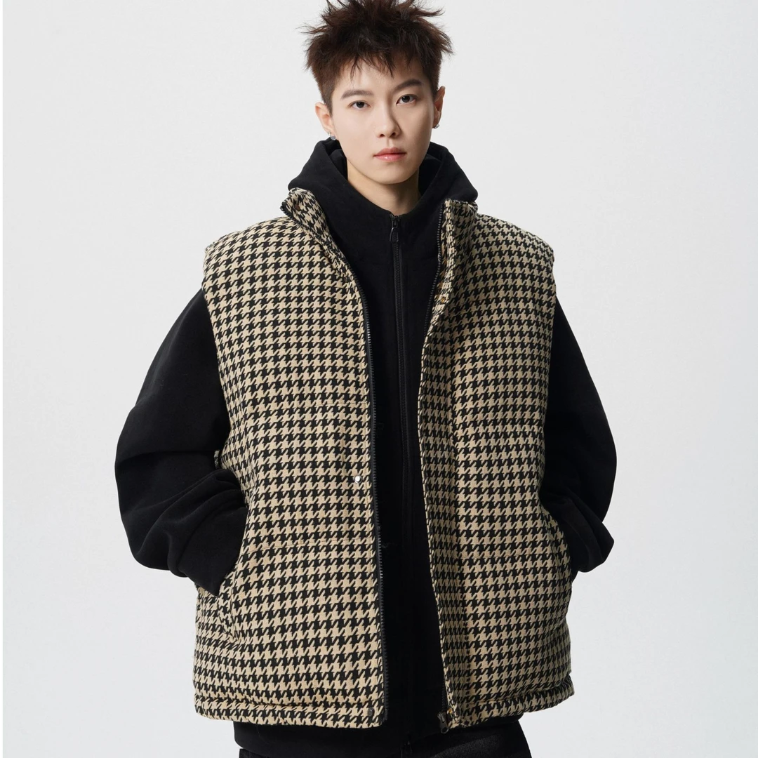 冬季新款大码男士多彩加厚面包立领马甲运动户外休闲秋冬宽松外套