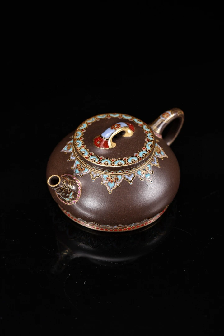 原矿紫泥《珐琅潘瓢》紫砂壶150cc