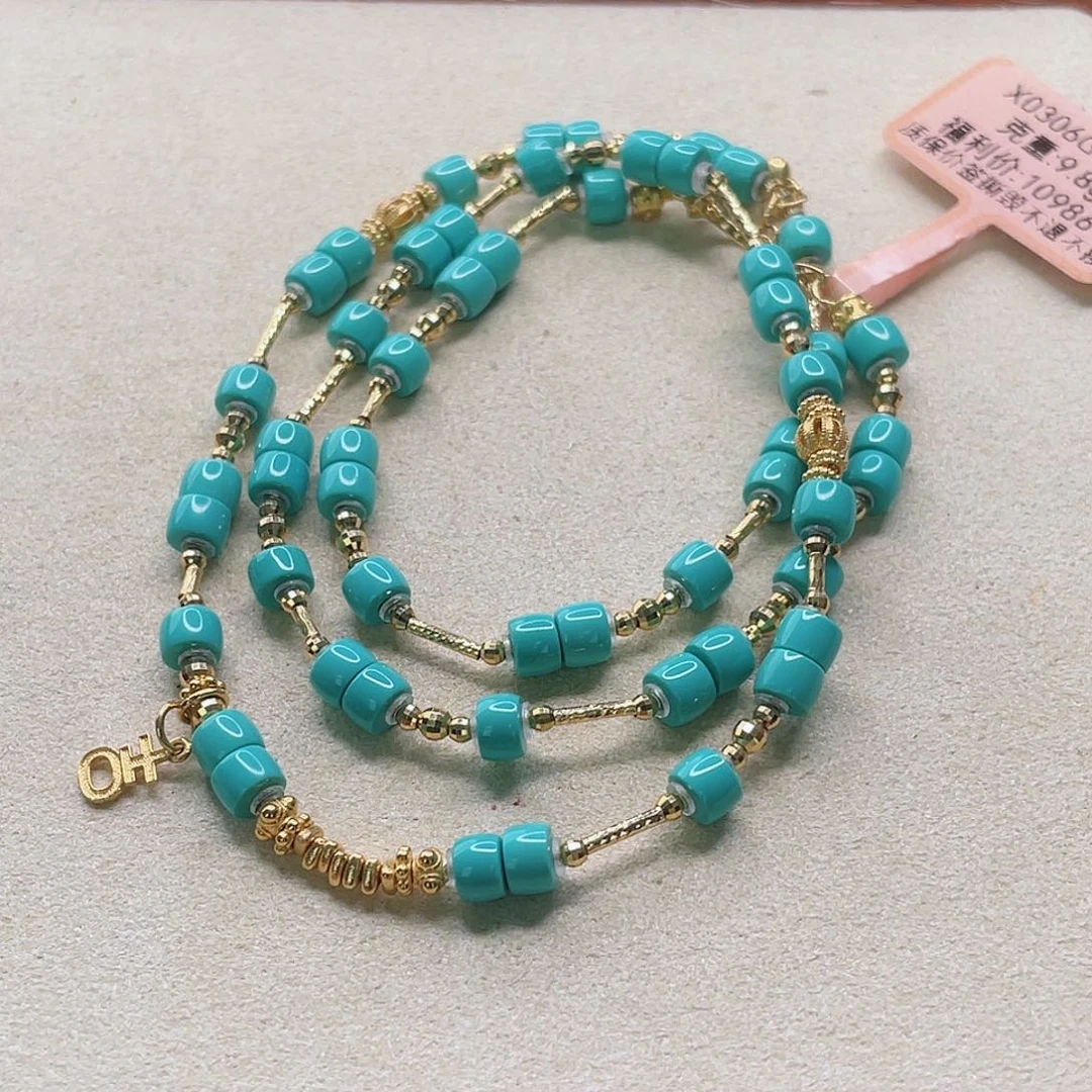 绿松石18K金镶嵌珠宝半成品