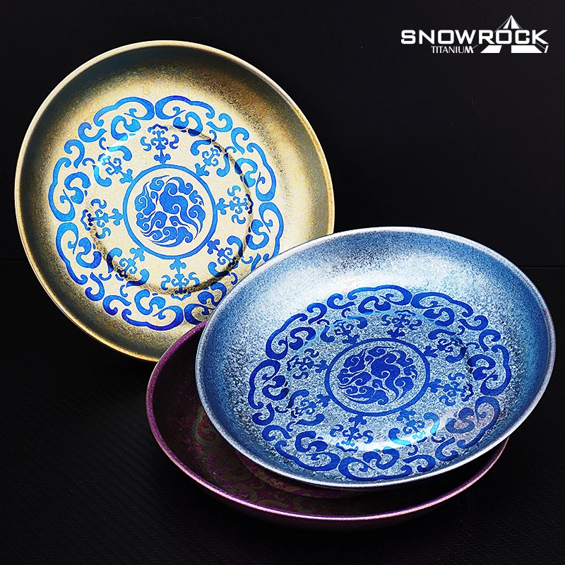 冰花-纯钛直径185mm青花盘