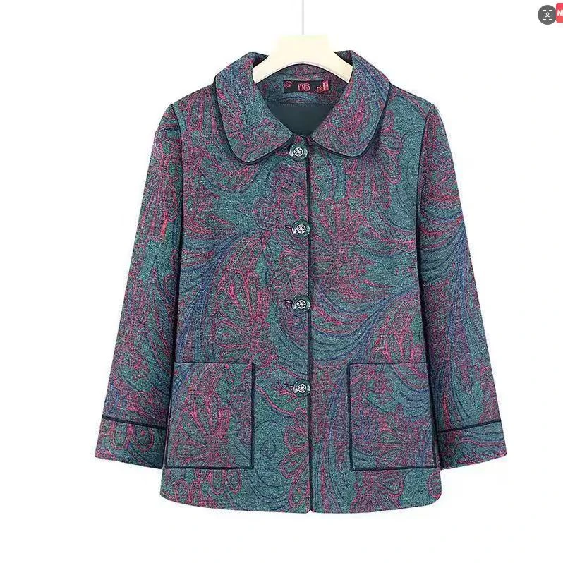 11361-中老年人女奶奶新款加绒外套老人开衫上衣女装衣服秋【A仓】