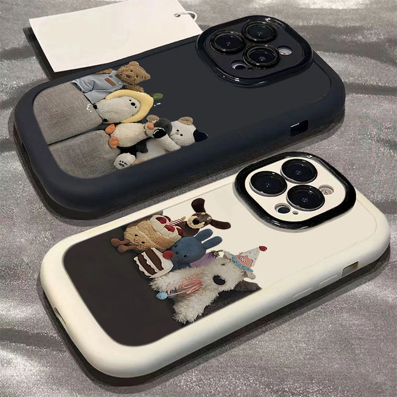可爱毛绒玩偶适用iphone16promax苹果1514手机壳泡芙131211软