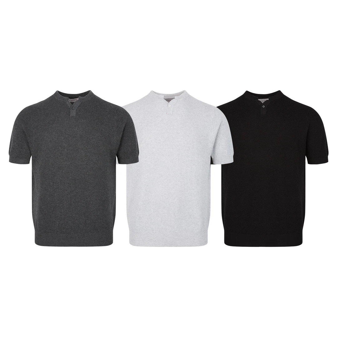 新款重磅美式复古高级感单扣V领亨利领cleanfit正肩短袖T恤男女潮