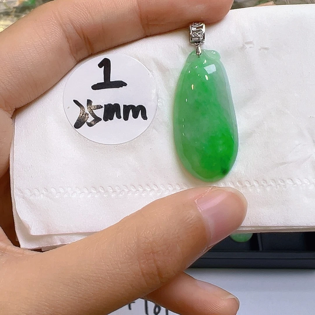 翡翠18K金镶嵌吊坠(不含链)翡翠