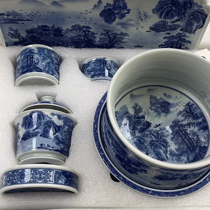 伊***义景德镇高温陶瓷茶具套组自用款七件套