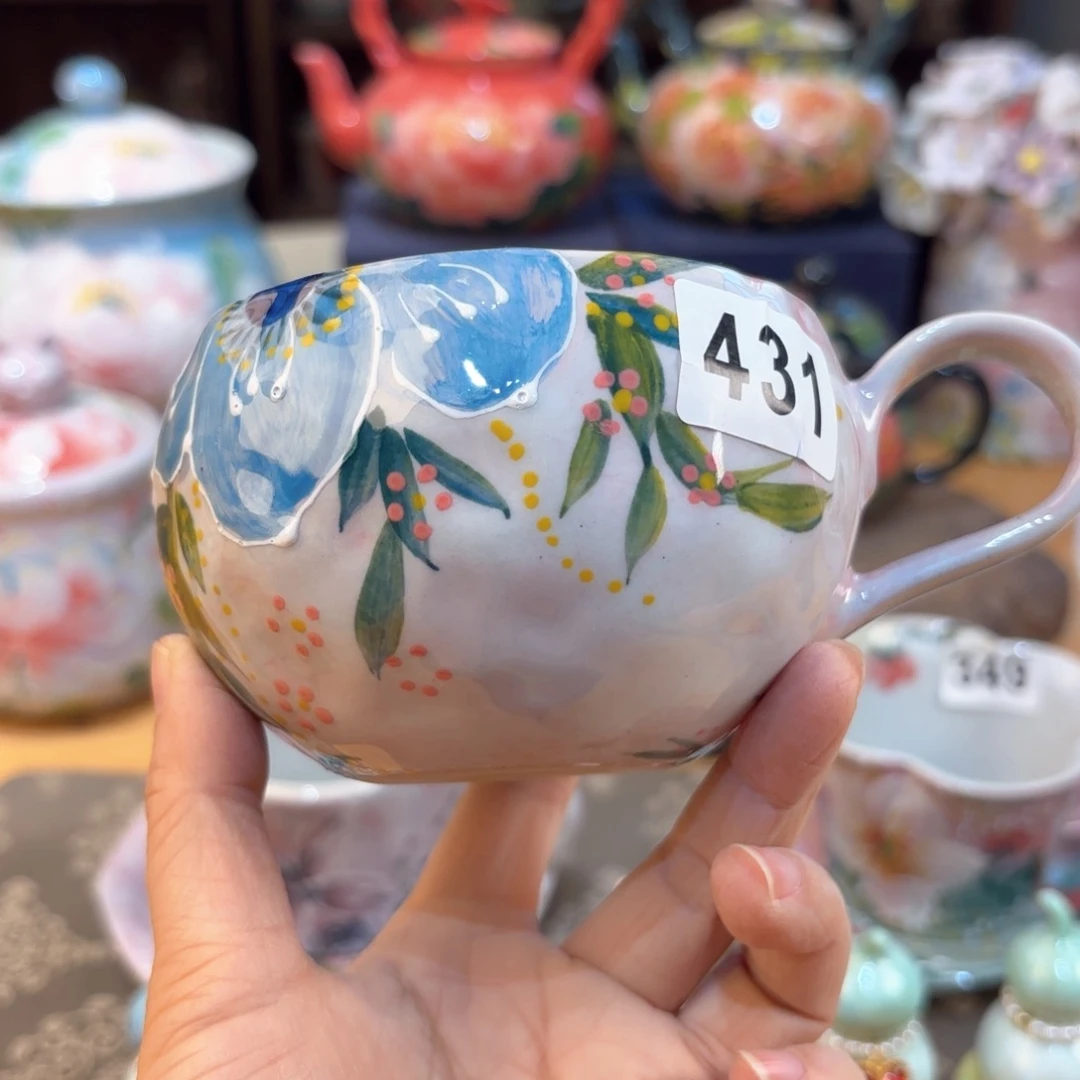 景德镇手绘高温釉下彩陶瓷茶具