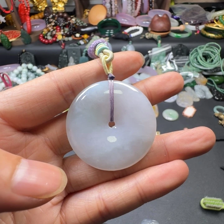 留***妳翡翠未镶嵌吊坠(赠链)平安扣吊坠