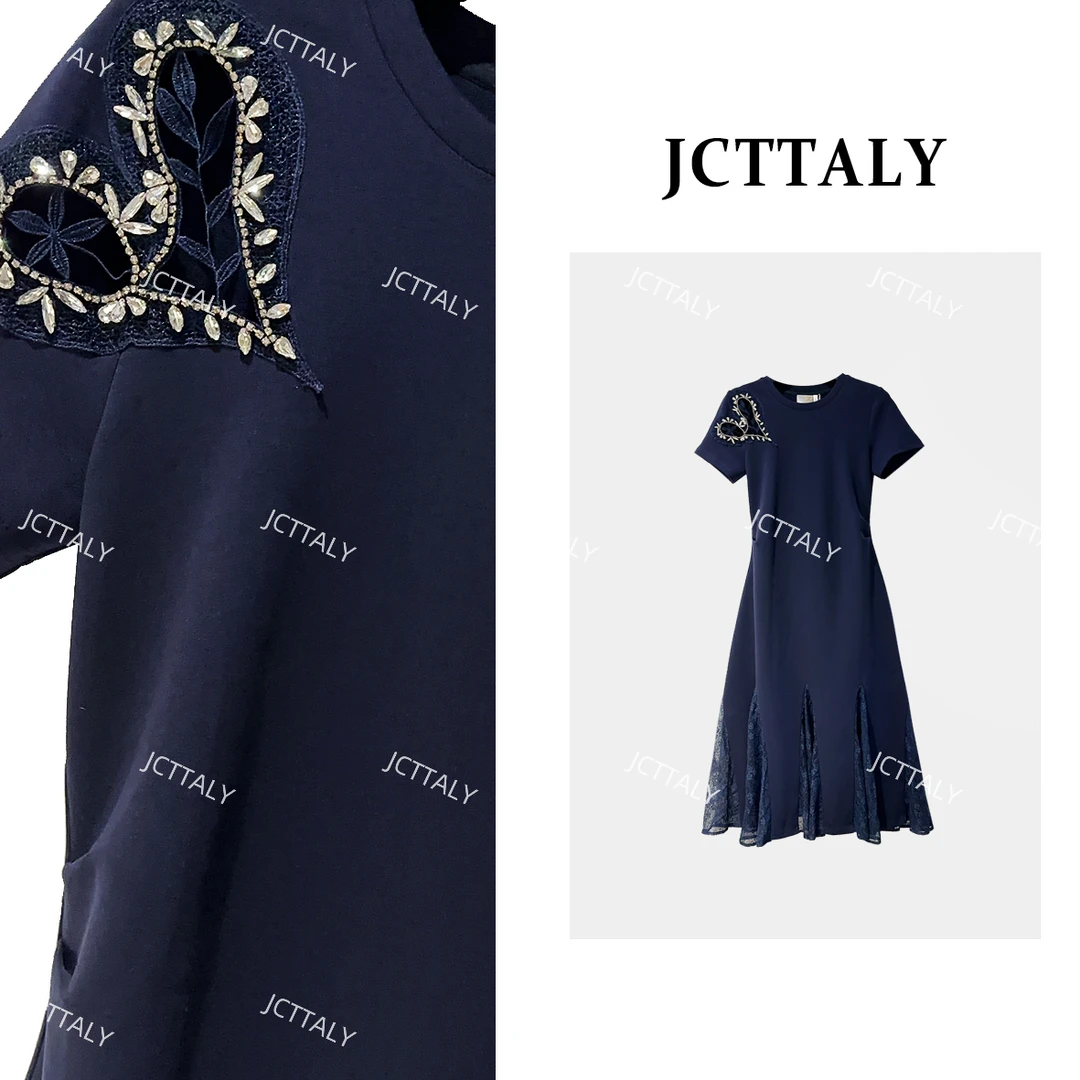 【宠粉价】优雅知性肩部镂空爱心鱼尾夏季新款连衣裙女JC-A4011