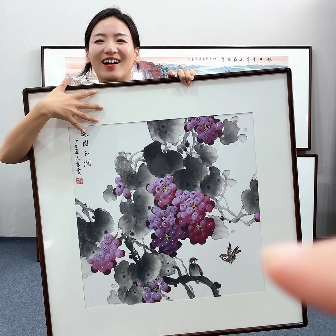 国画手绘作品80×80尺寸
