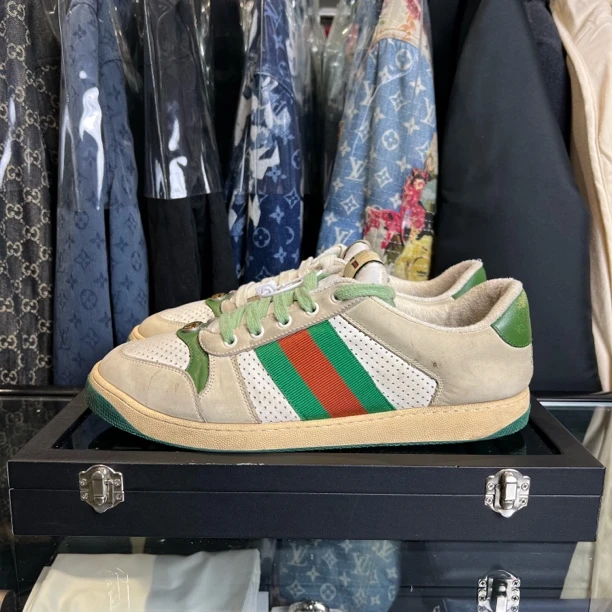 99新 GUCCI/古驰 白绿脏脏鞋/43.5码/原盒