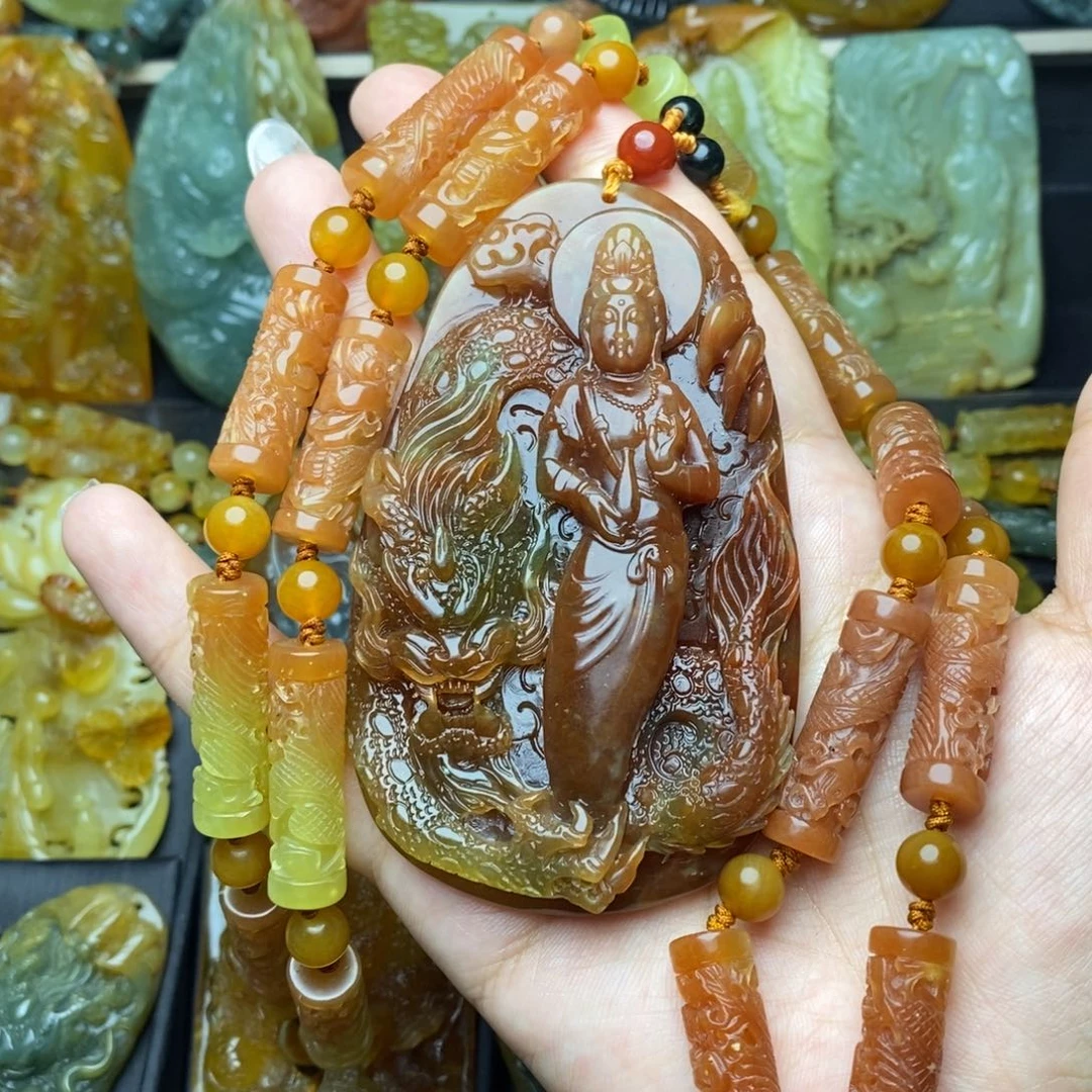 吉***4蛇纹石玉未镶嵌颈饰