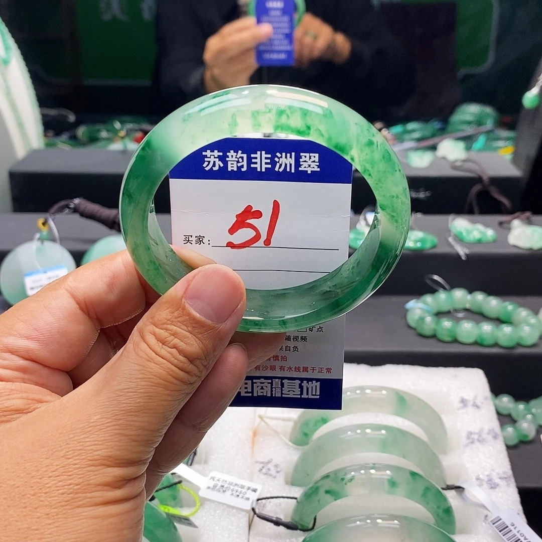 风***叶石英质玉（非洲翠）未镶嵌手镯
