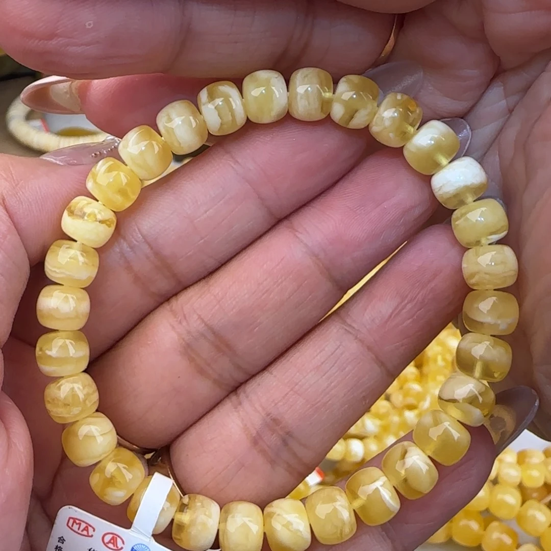 未镶嵌蜜蜡手链金白虎皮妖花老型手串