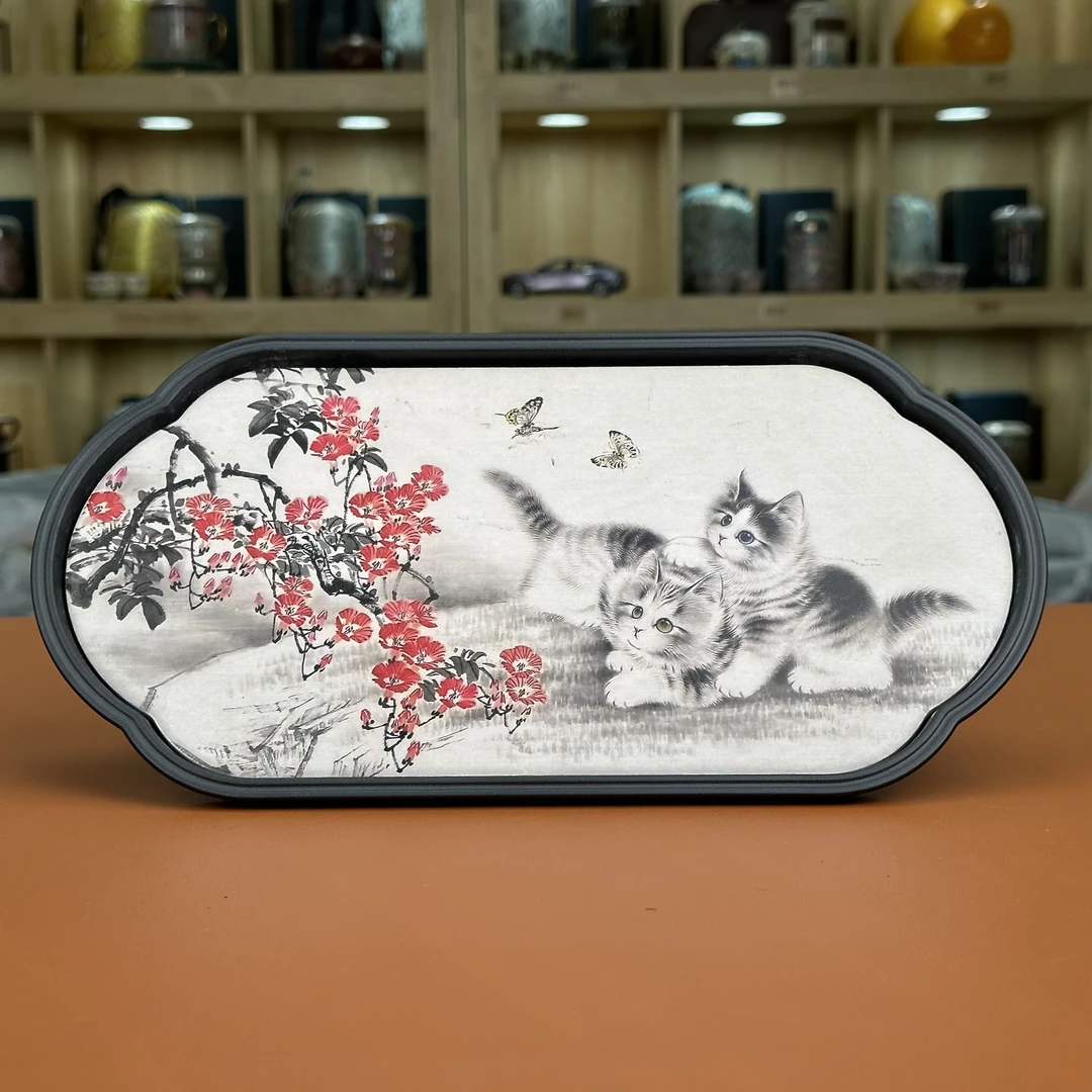 长方形【梅花猫咪】茶盘 创意高颜值 C0092