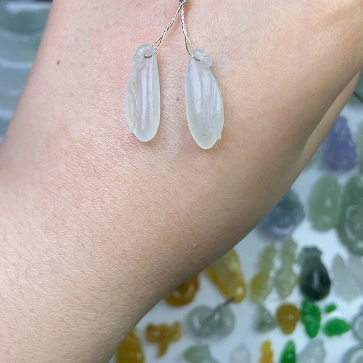 定制翡翠未镶嵌耳饰