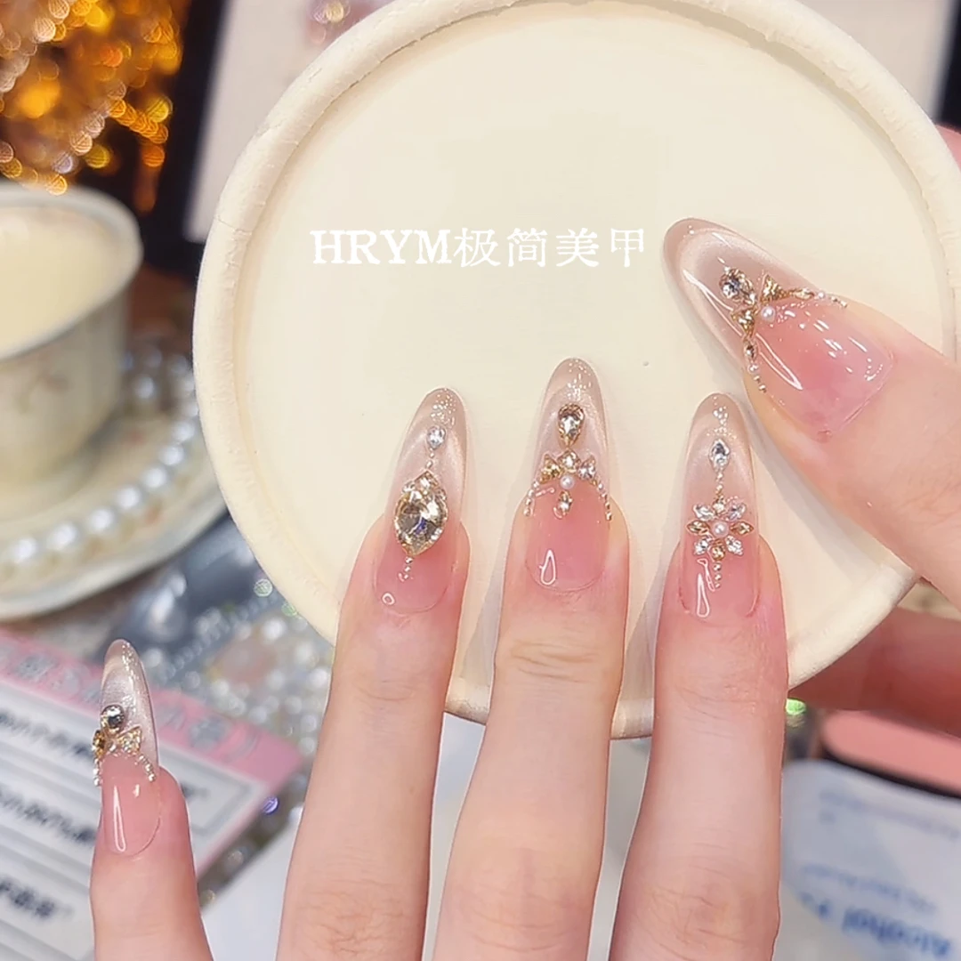【白月暮光】HRYM-美甲穿戴甲片美甲显白简约裸色美甲-10片