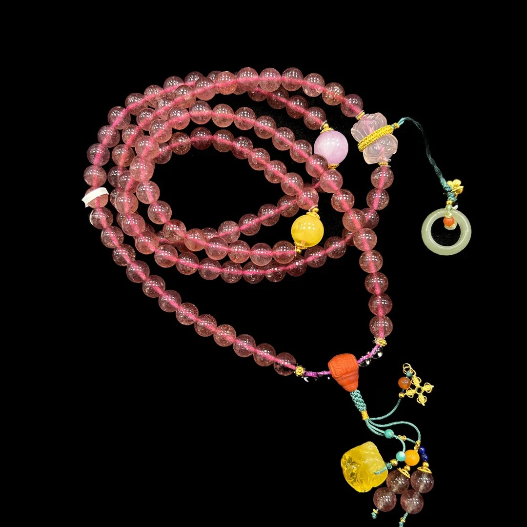 V9744草莓晶斜挎链孤品