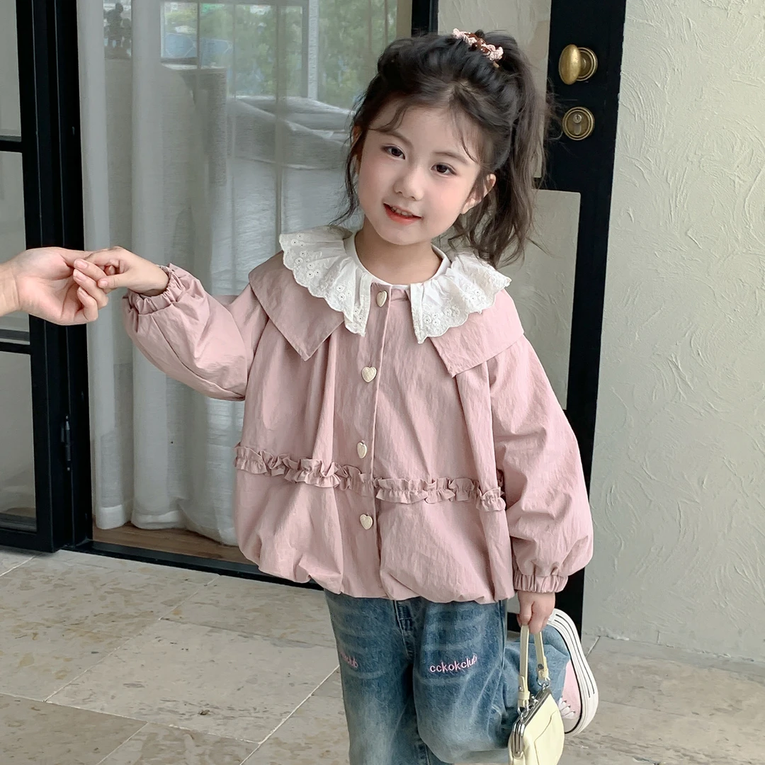 女童外套春秋款2025新款洋气宝宝秋季夹克上衣儿童秋装女孩冲锋衣