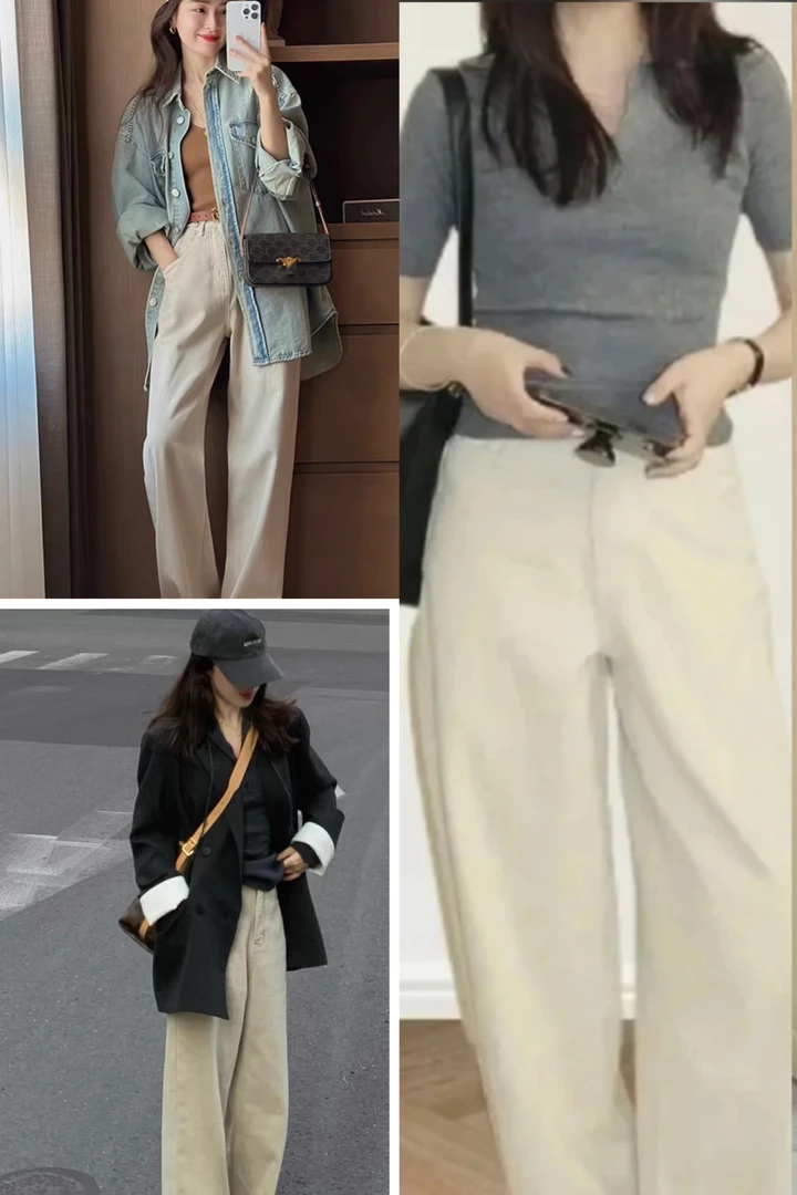 麦～「商场在售」2025夏季新款实穿主义/直筒阔腿牛仔裤（平铺看图四）