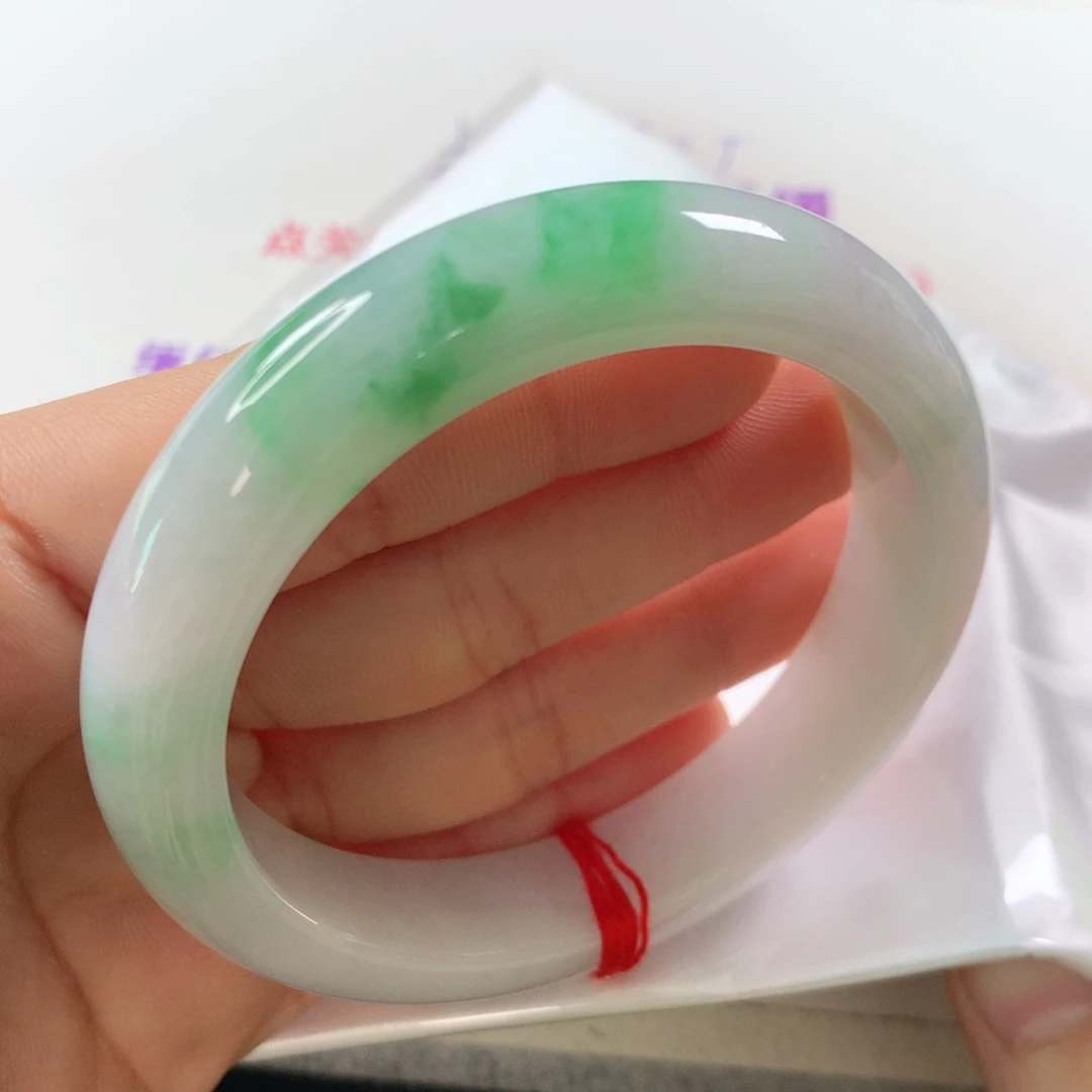 未镶嵌手镯翡翠白底青265清货放漏价