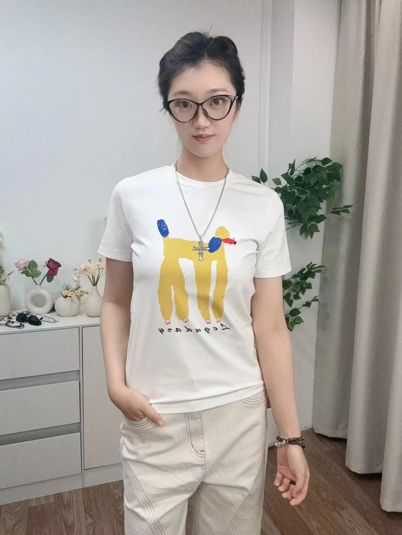 【依萍家】“贵宾”2025新款高级感显瘦休闲卡通短袖MM0112DX