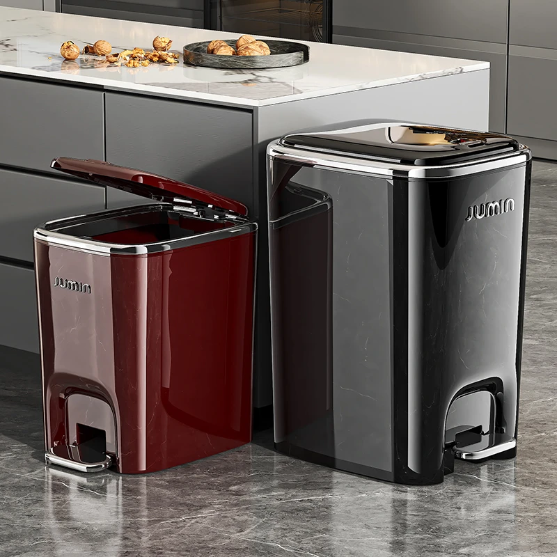 垃圾桶家用2025新款客厅厨房厕所卫生间高颜值轻奢卧室带盖脚踏式