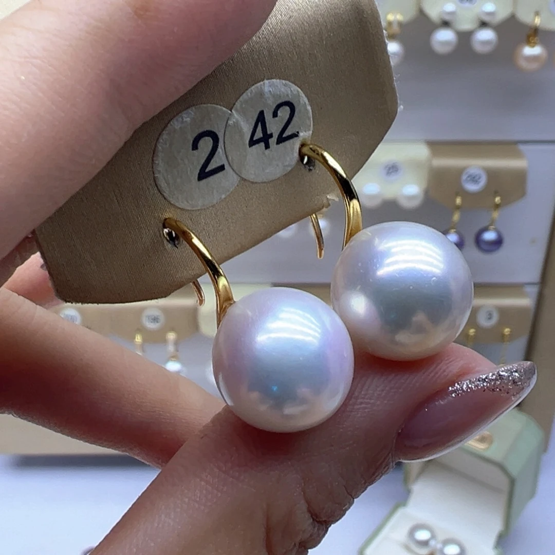 银S925镶嵌淡水珍珠耳饰