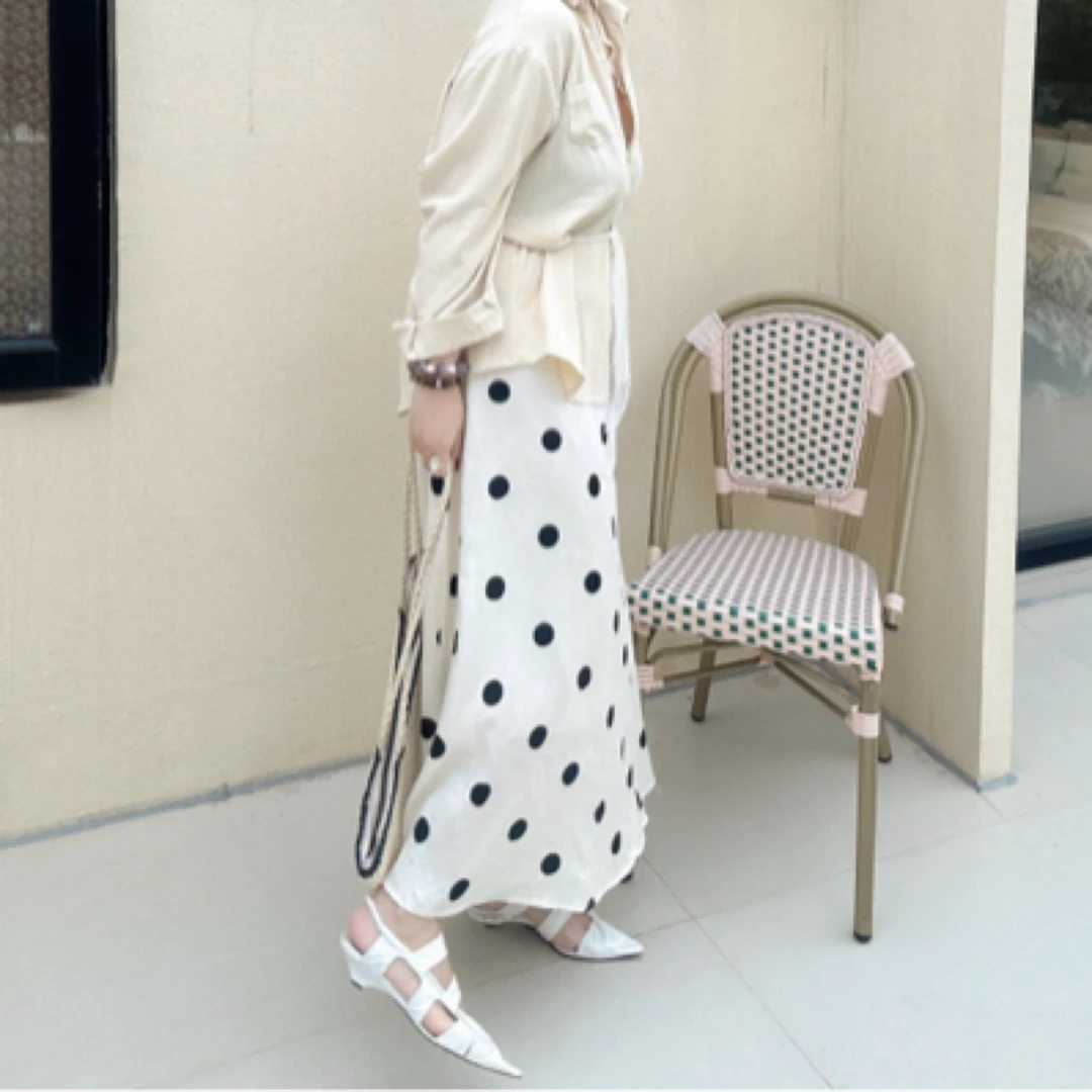 【复古点点】弹力腰复古波点半裙