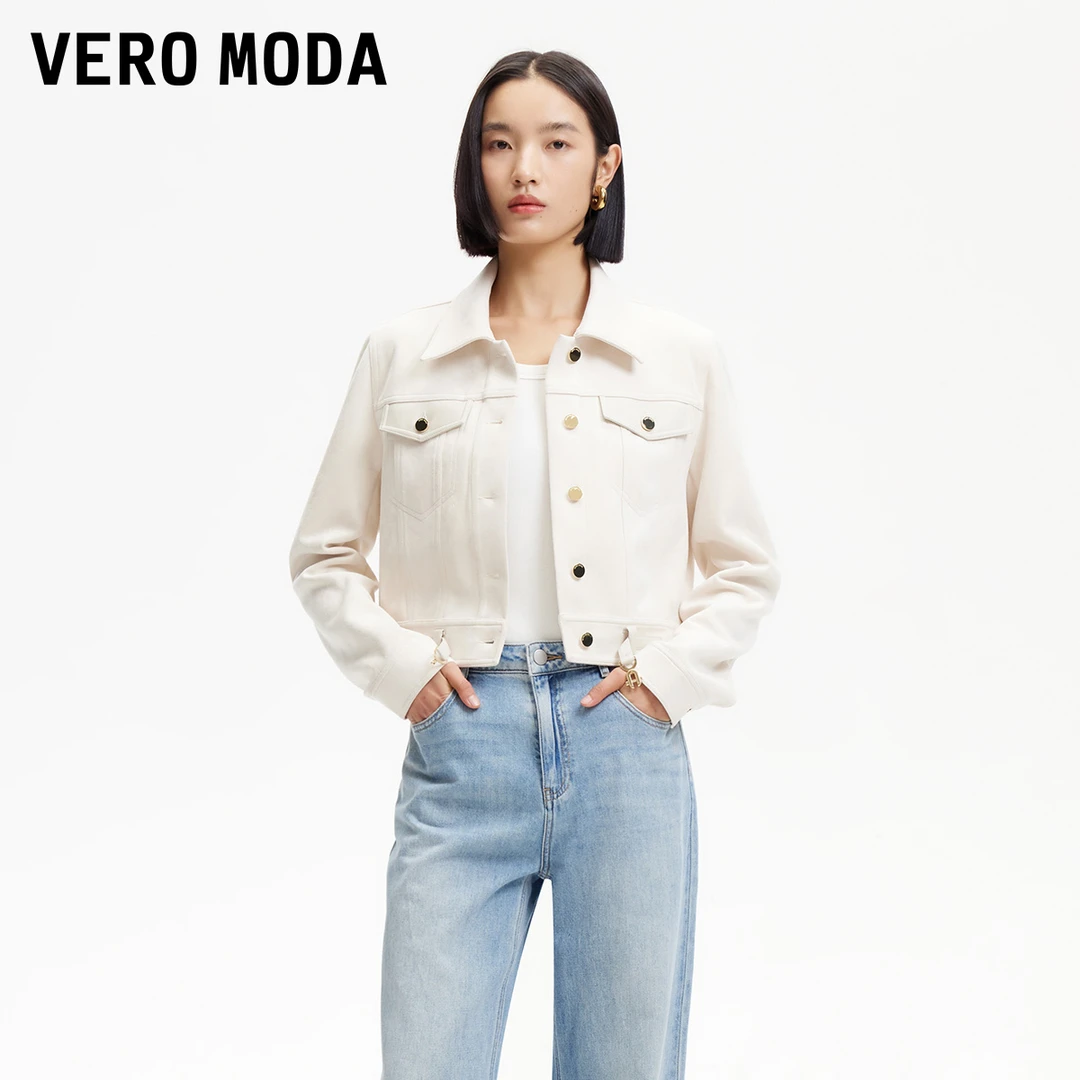 Vero Moda夹克女【都市旅人】新款哑光绒面金属搭扣百搭325117016