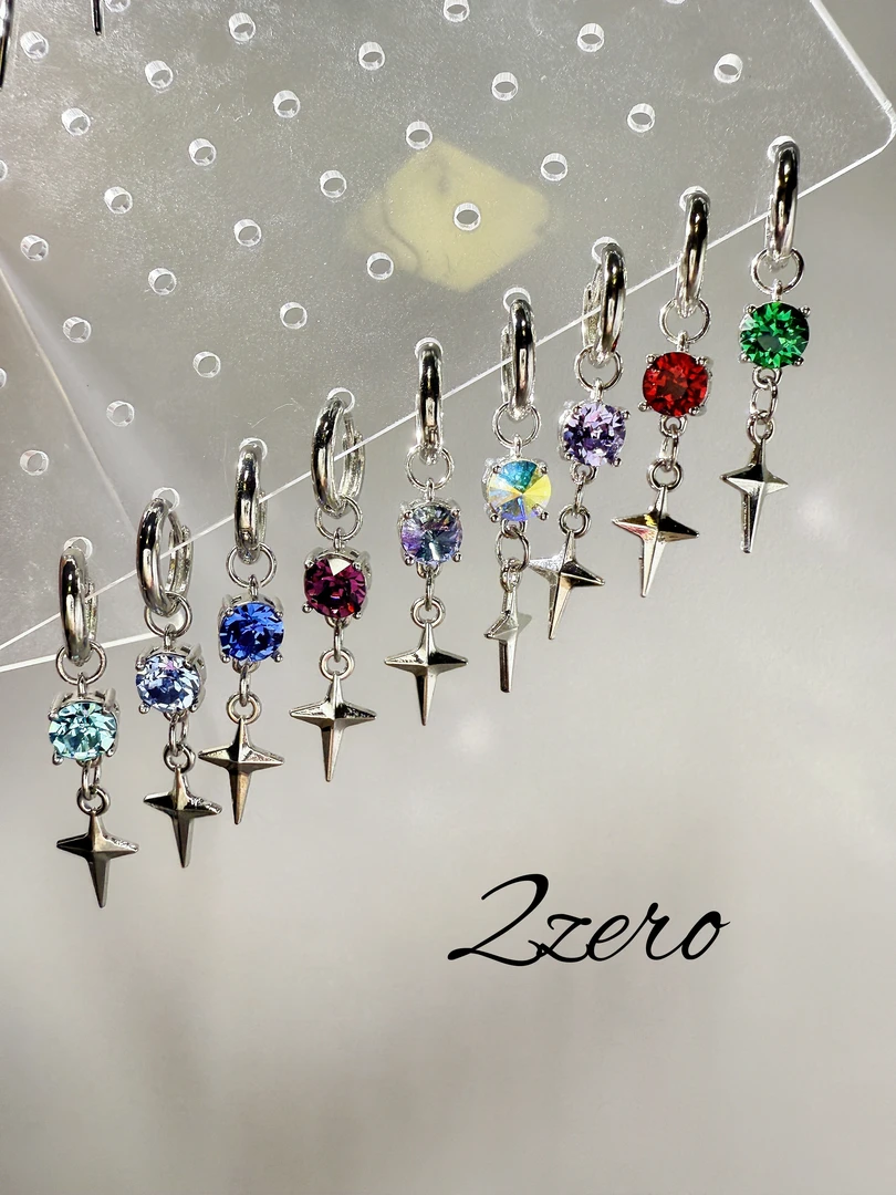 钛钢耳饰 华子十字星耳环耳坠耳夹金属耳洞耳骨设计感高级感新款