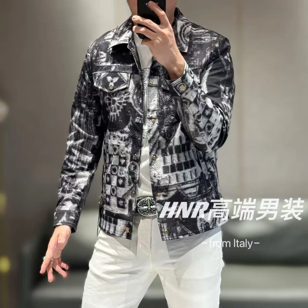 复古立体钢压花工艺修身立体裁剪春季夹克25265