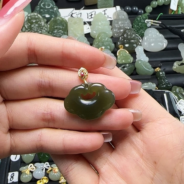 颈饰银S925镶嵌和田玉