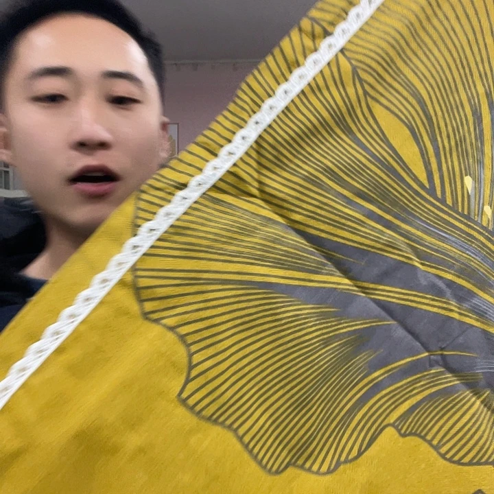 棉棉黄色海棠，花边三件套