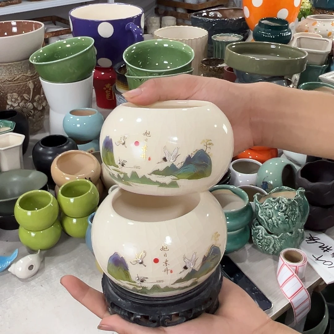 陶瓷绿植多肉微瑕花盆口径7*7