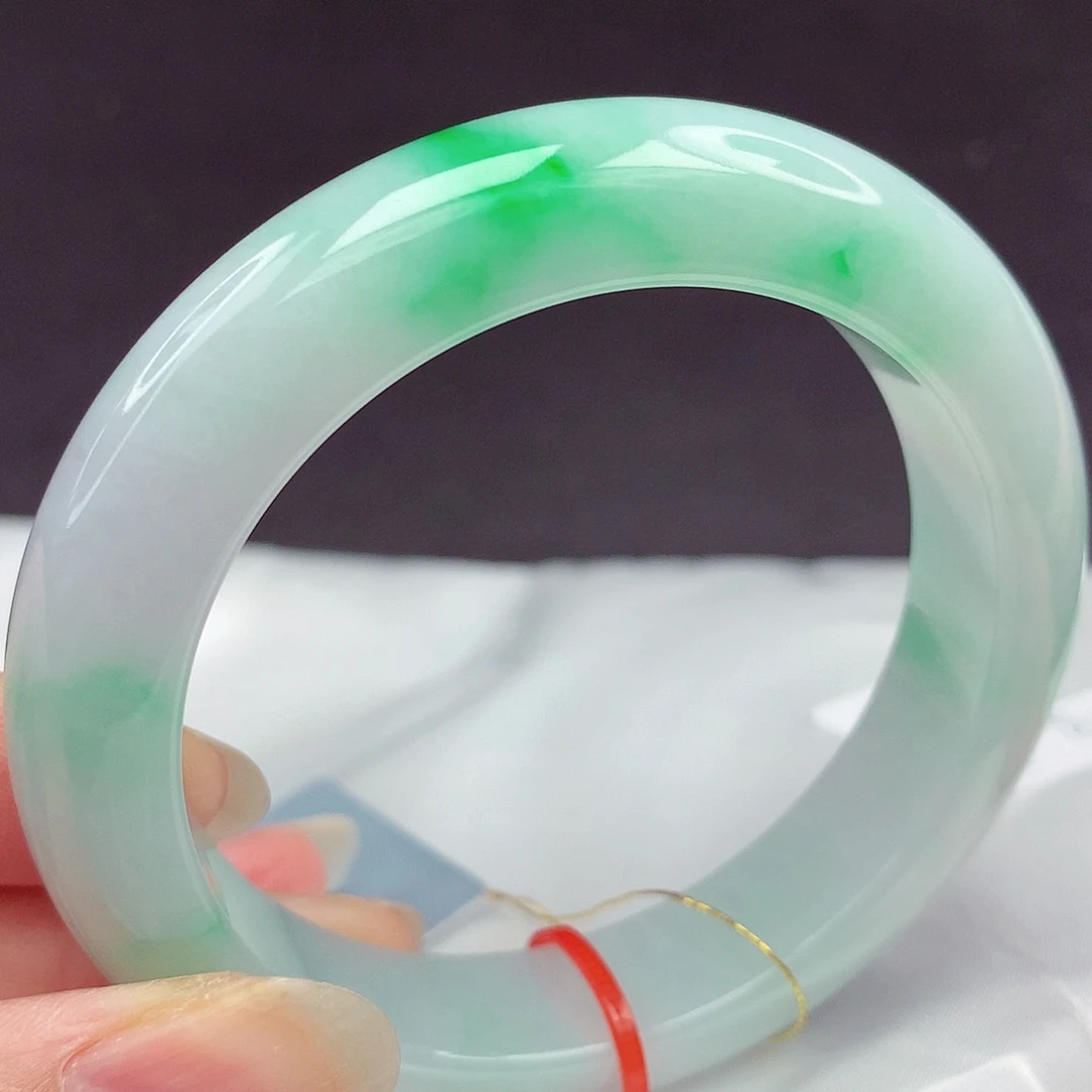 翡翠未镶嵌手镯5455圈581