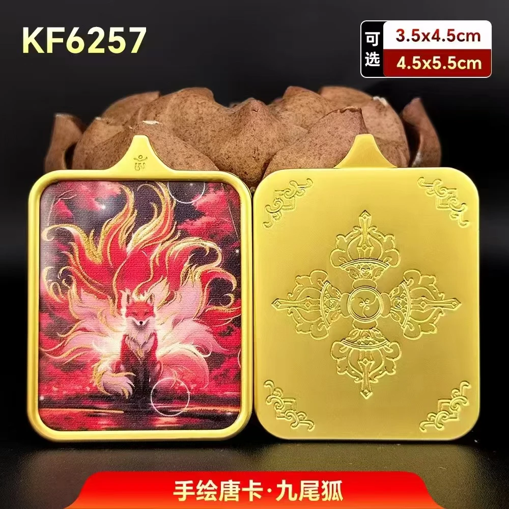 唐卡半手绘九尾狐 高品质