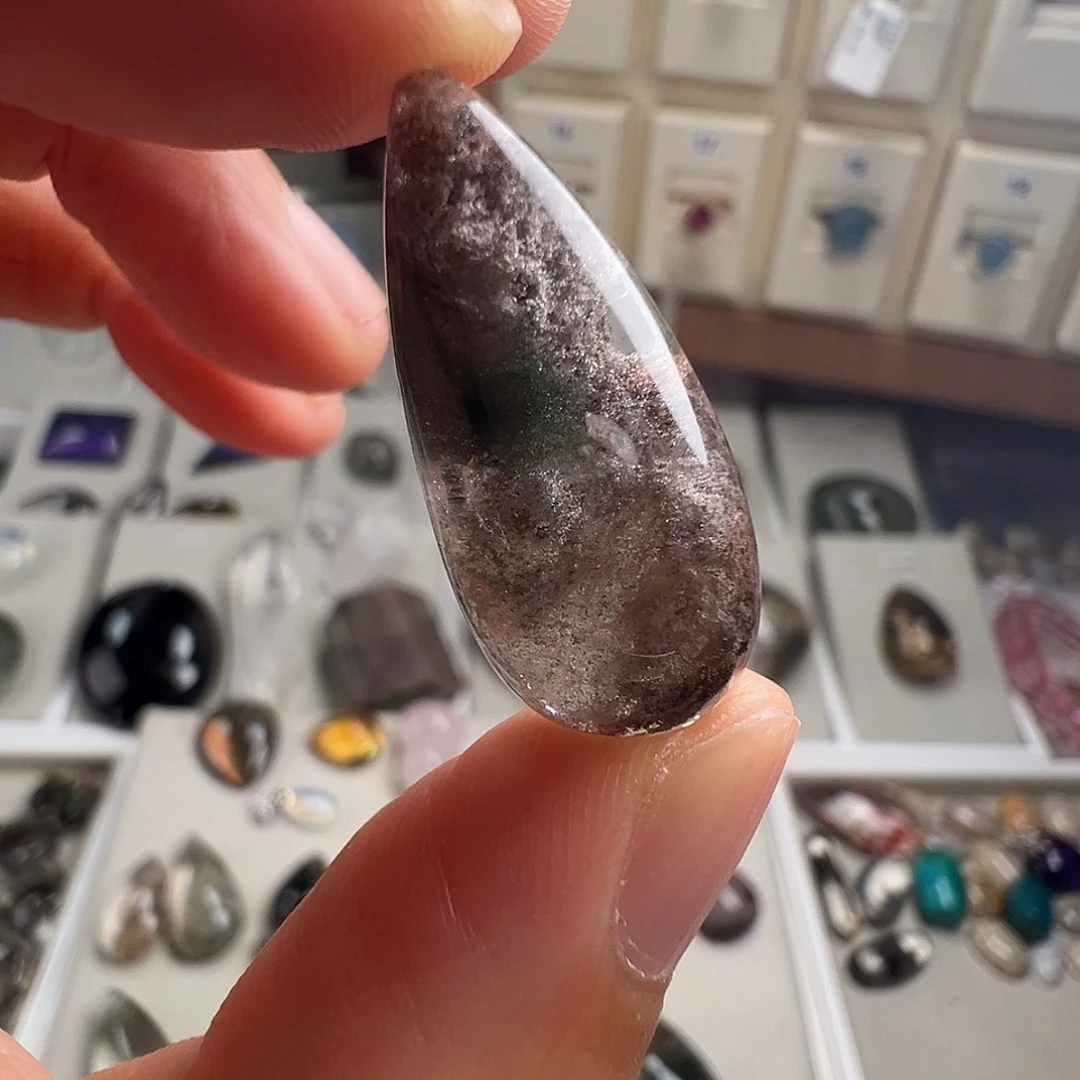 颈饰水晶银S925镶嵌天然幽灵水晶