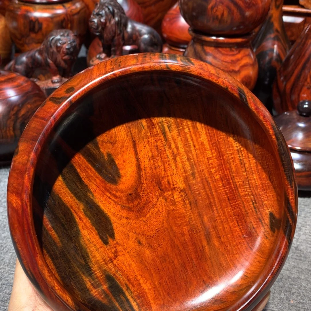 雪***木大红酸枝笔洗一个