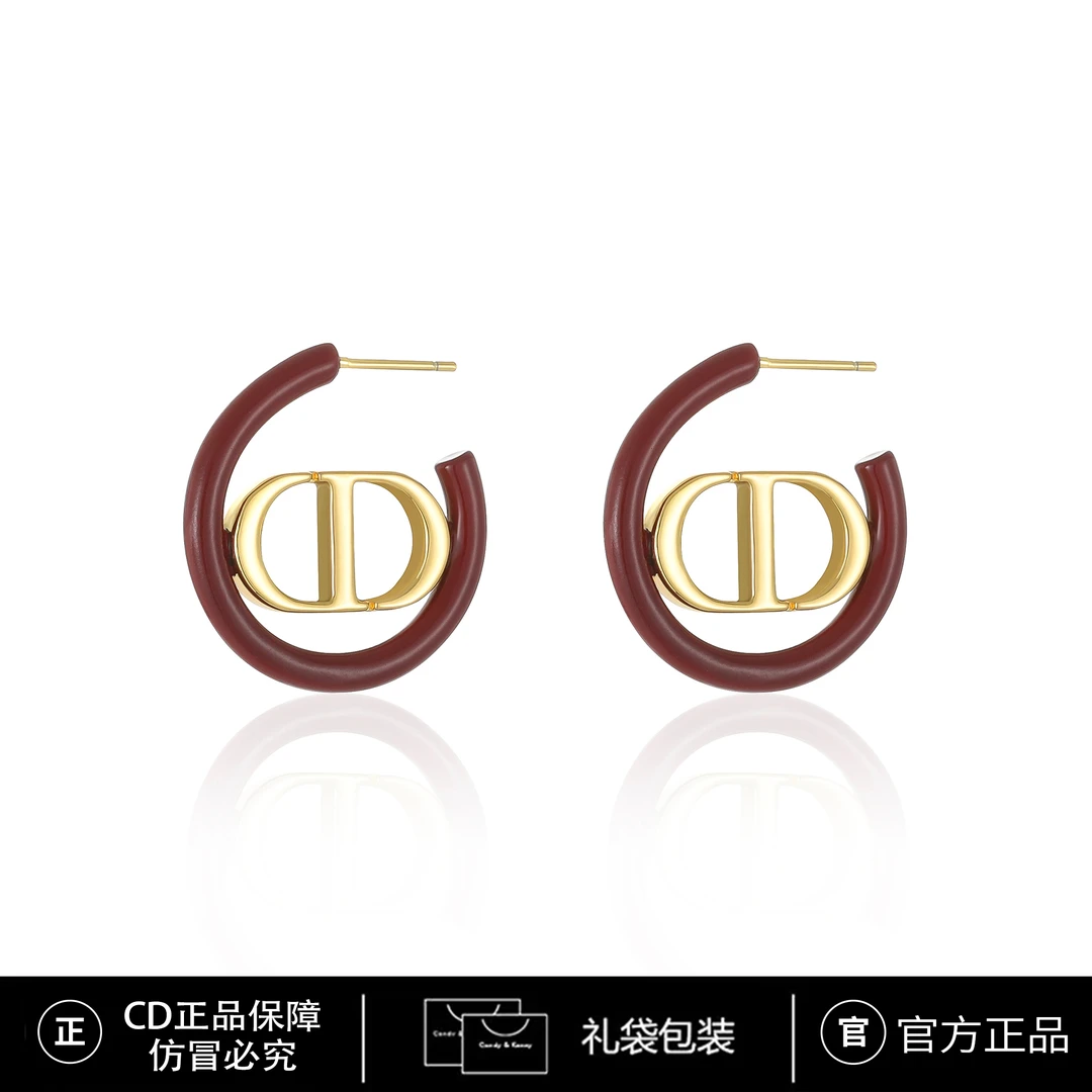 铜合金珐琅耳饰 CNC精工 CD圣诞设计师气质耳钉 4143