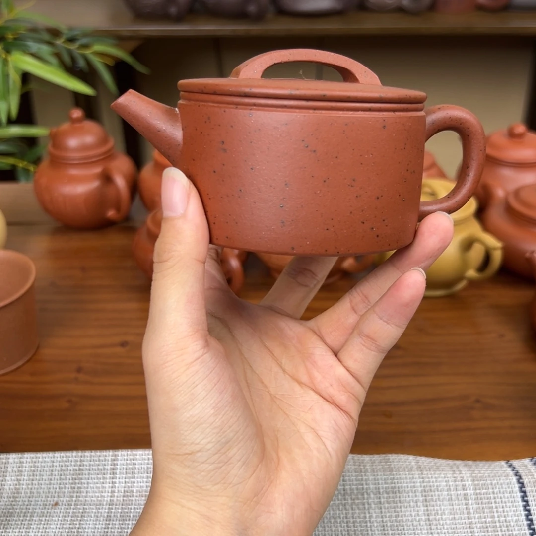 老***贾紫砂茶壶紫砂壶一片瓦大红泥200cc全手