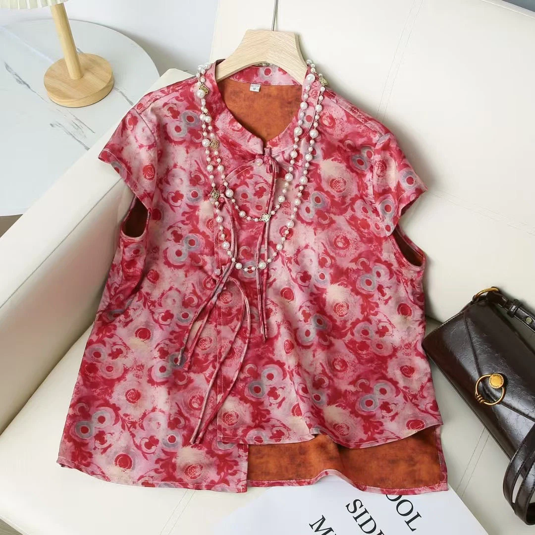 中式国风复古【无袖马甲短袖】夏季百搭上衣zx