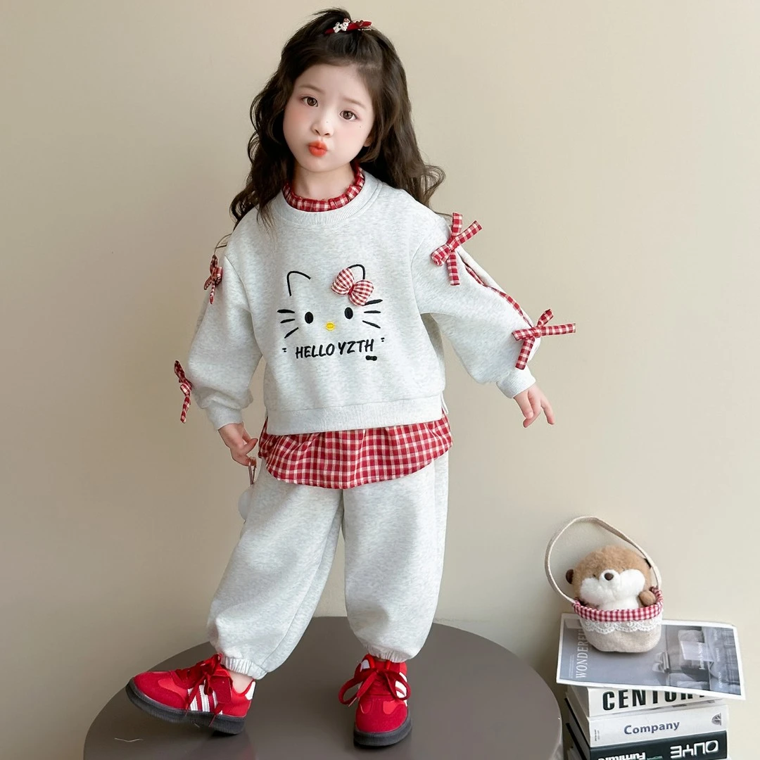 女童秋装套装2025新款4-6岁幼儿园潮款小童女宝春秋季炸街两件套