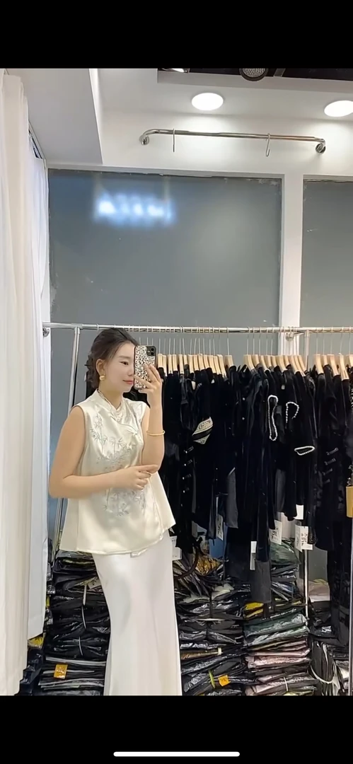 新中式国风立领砍袖上衣