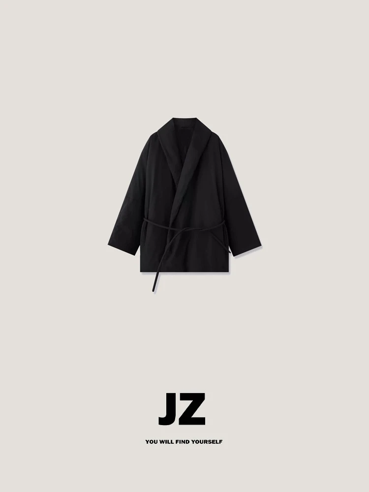 金子/JZ SO MUCH【鹅绒道袍】高密度防绒哑光袍式慵懒感90白鹅绒服