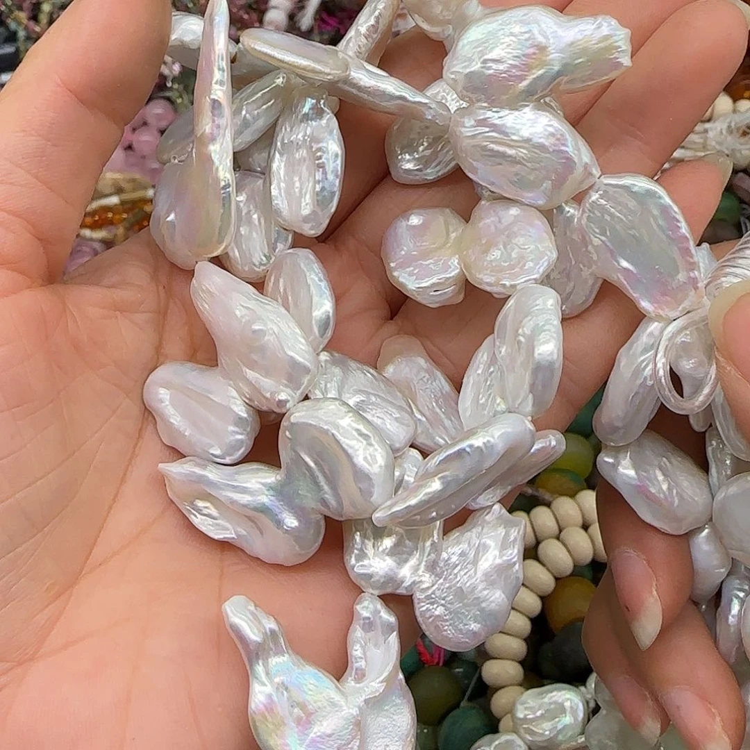 玛瑙/玉髓合金珠宝半成品珍珠异形一条半条