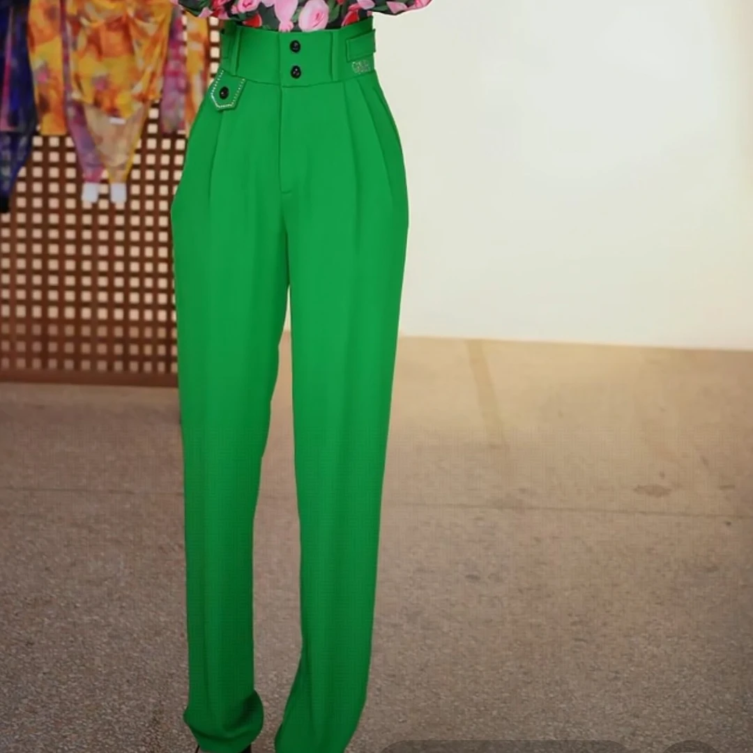 休闲裤简约春夏百搭高级时尚感优雅百搭高腰显瘦减龄女士舞蹈裤