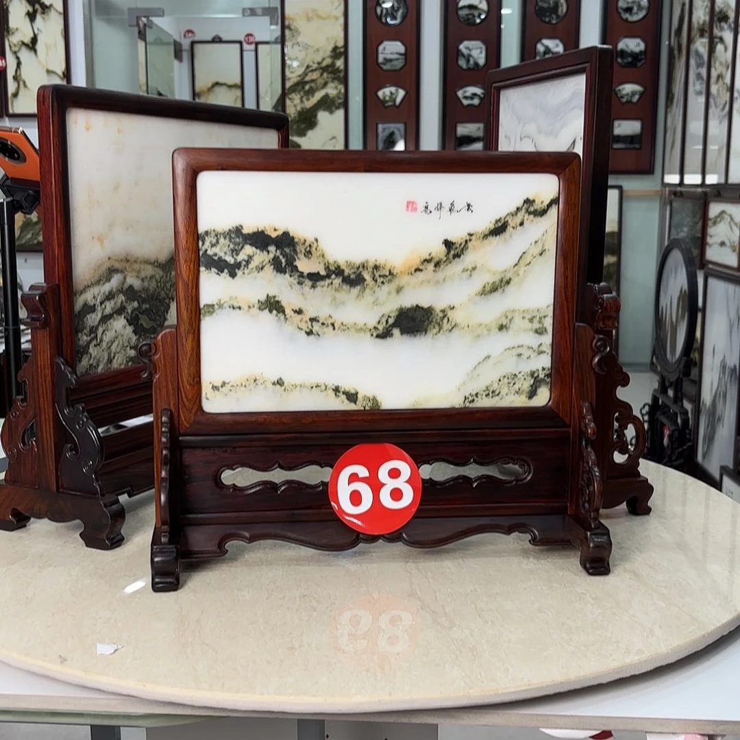 墨***师石材天然云石摆件摆件