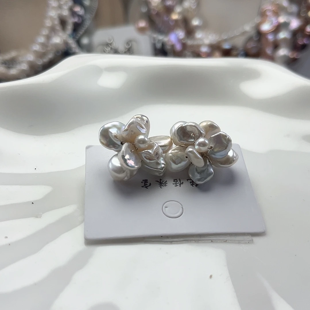 淡水珍珠耳饰未镶嵌【纯恬】