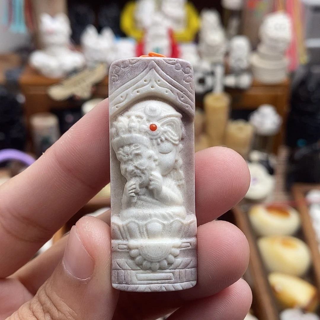 鹿骨把件c23扎基拉姆鹿角牌