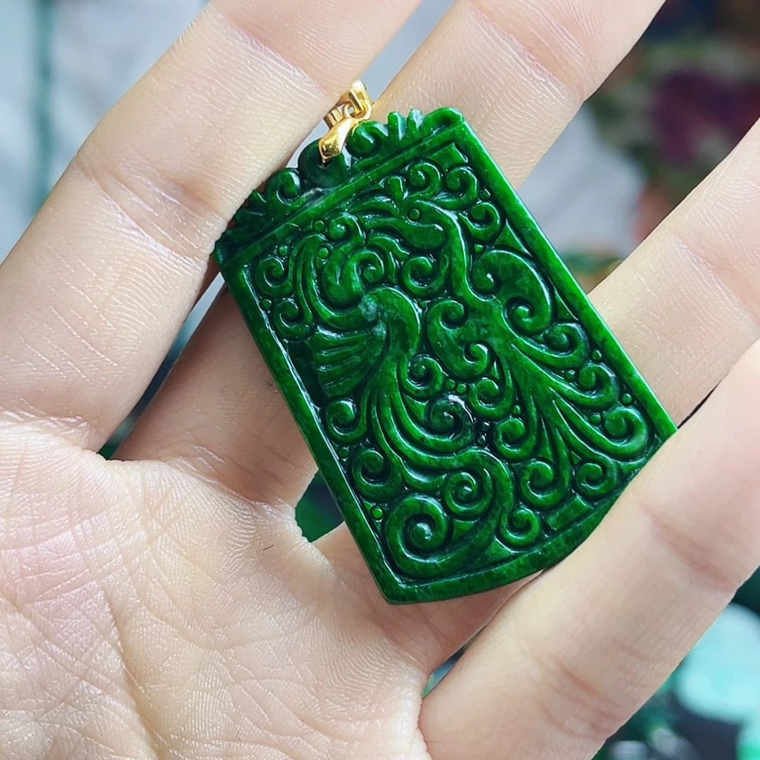 颈饰银S925镶嵌翡翠